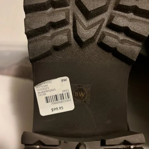 Boots-8 Wide Ankle Bootie Hiking Hiker Brown Faux Suede Fur Zip Shoe Lane Bryant - Picture 3 of 3